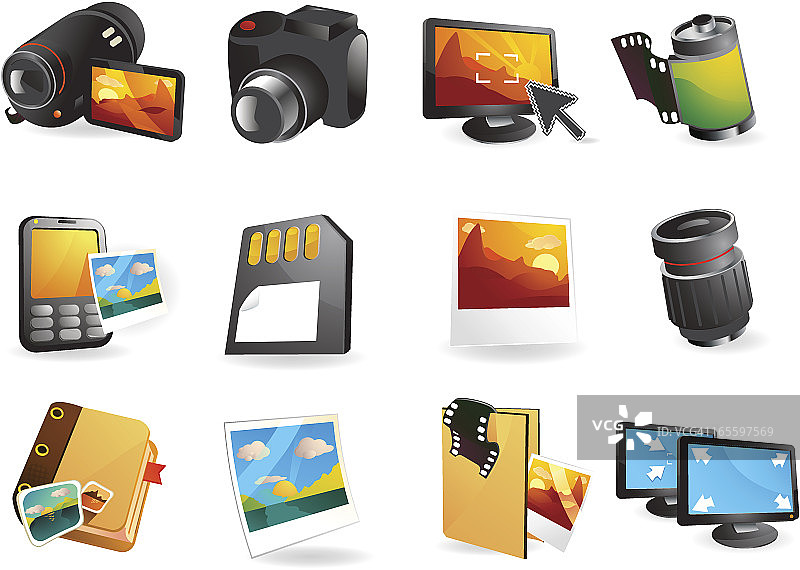 数码摄影和剪贴簿Web图标图片素材