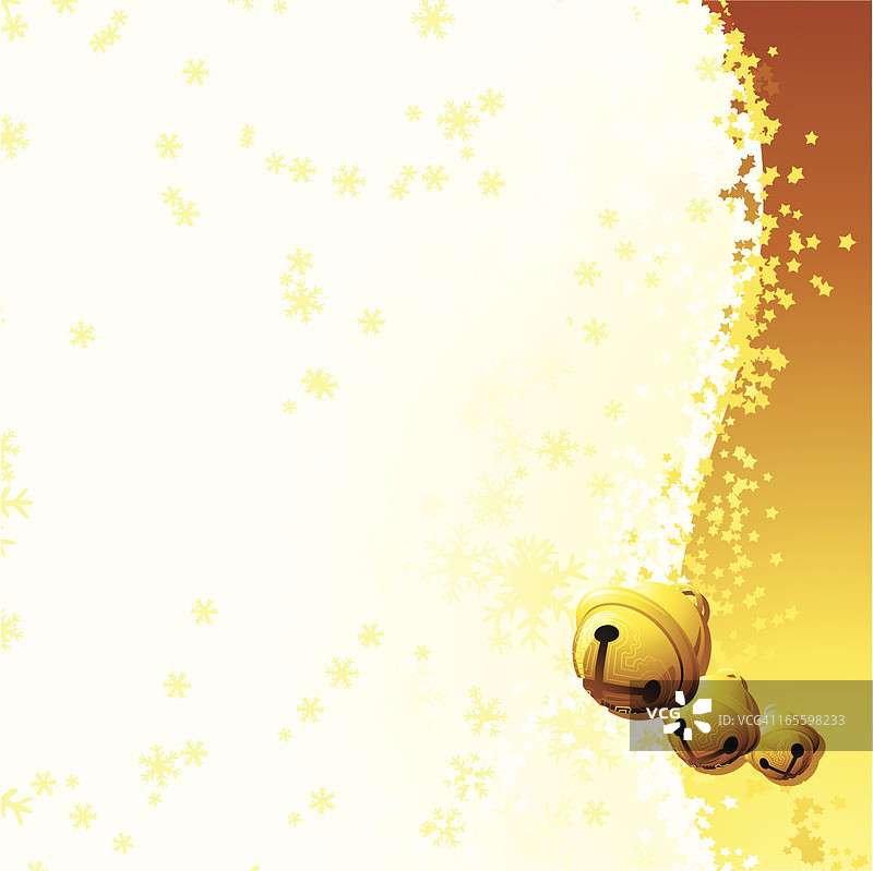 圣诞金色铃铛侧边条图片素材