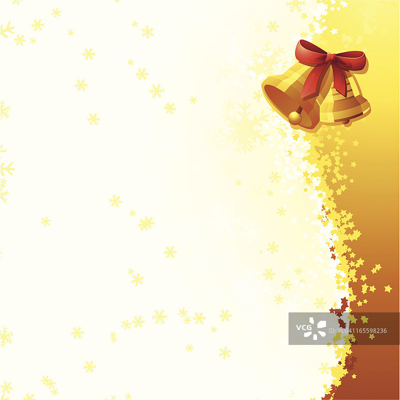 圣诞金色铃铛侧边条图片素材