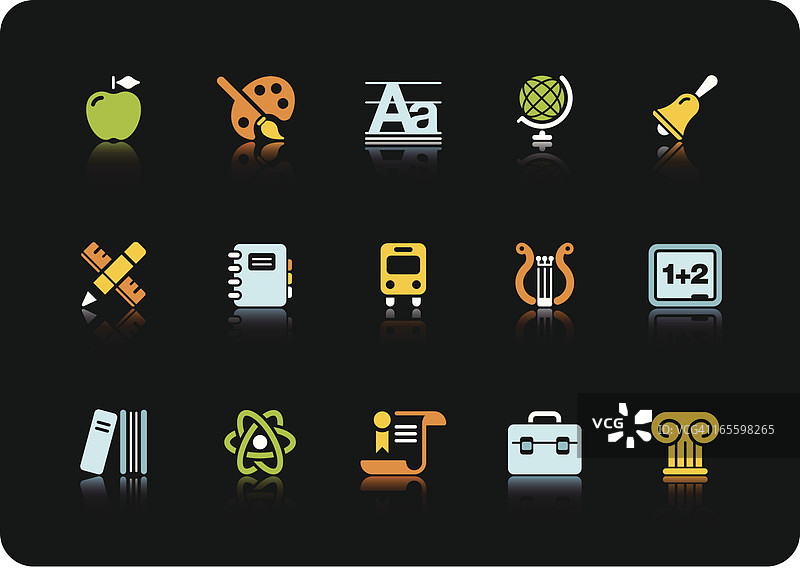 学校与教育图标|颜色系列图片素材