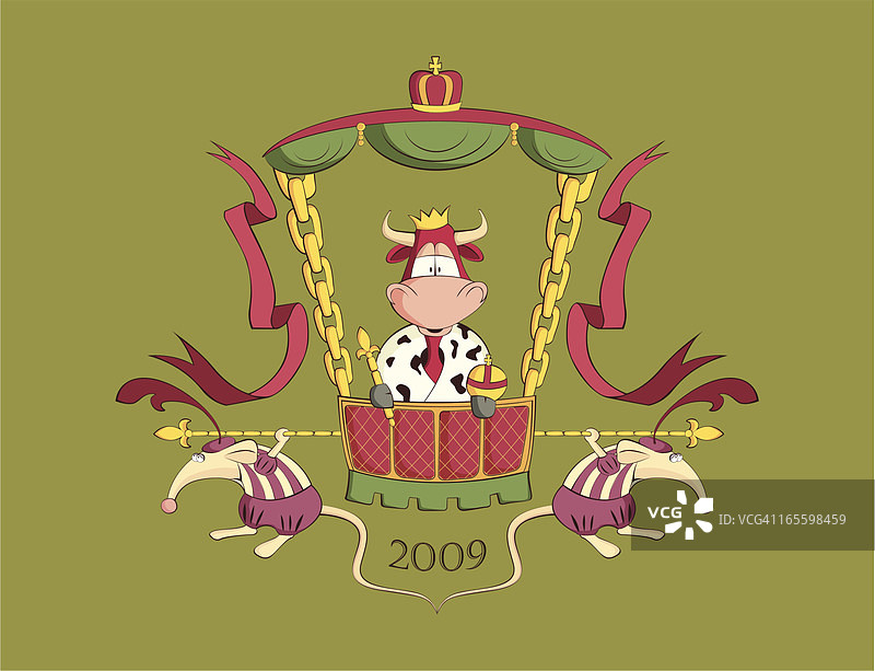 以老鼠为仆人的2009牛年图片素材