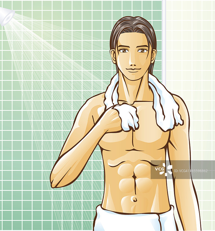 淋浴后的男人图片素材