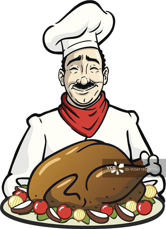厨师与火鸡图片素材