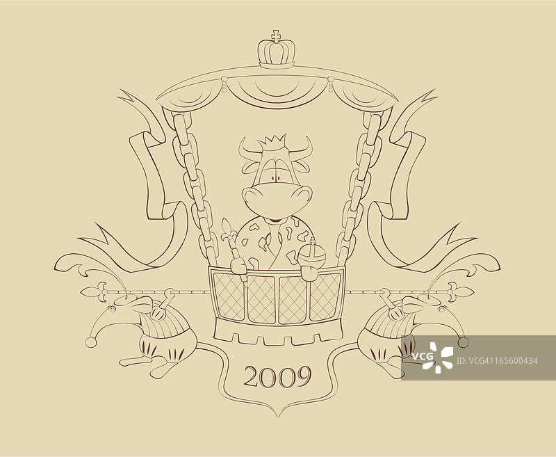 以老鼠为仆人的2009牛年图片素材