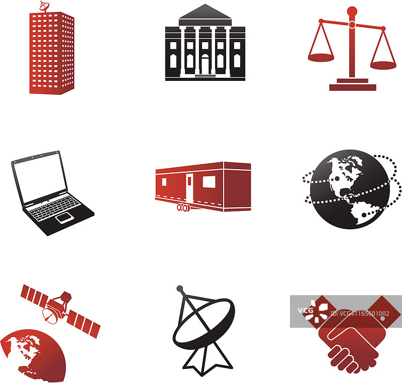 全球商务沟通红黑系列图片素材