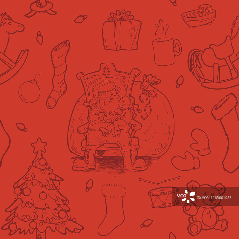 无缝圣诞老人背景图片素材