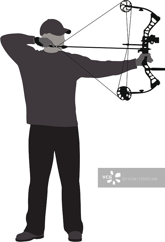 正在拉弓的弓箭猎人图片素材