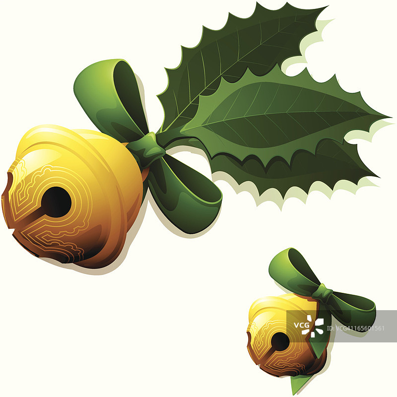 金色雪橇铃铛图片素材