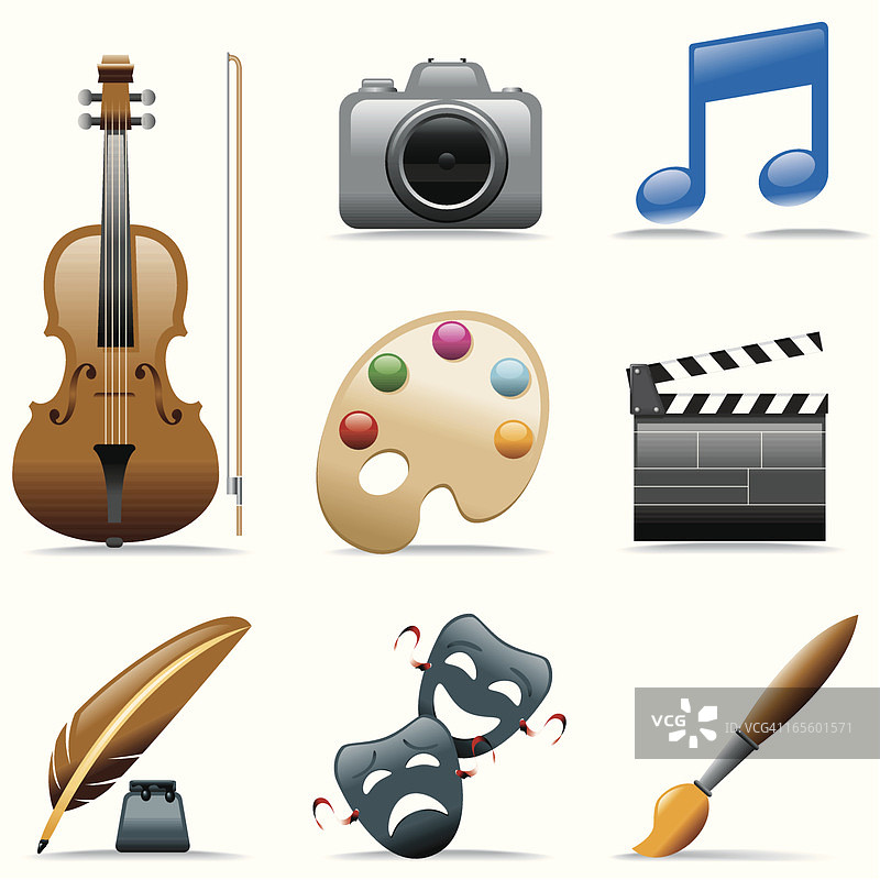 艺术图标集图片素材