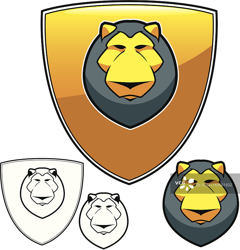 盾牌上的狮子／狮子徽章图片素材