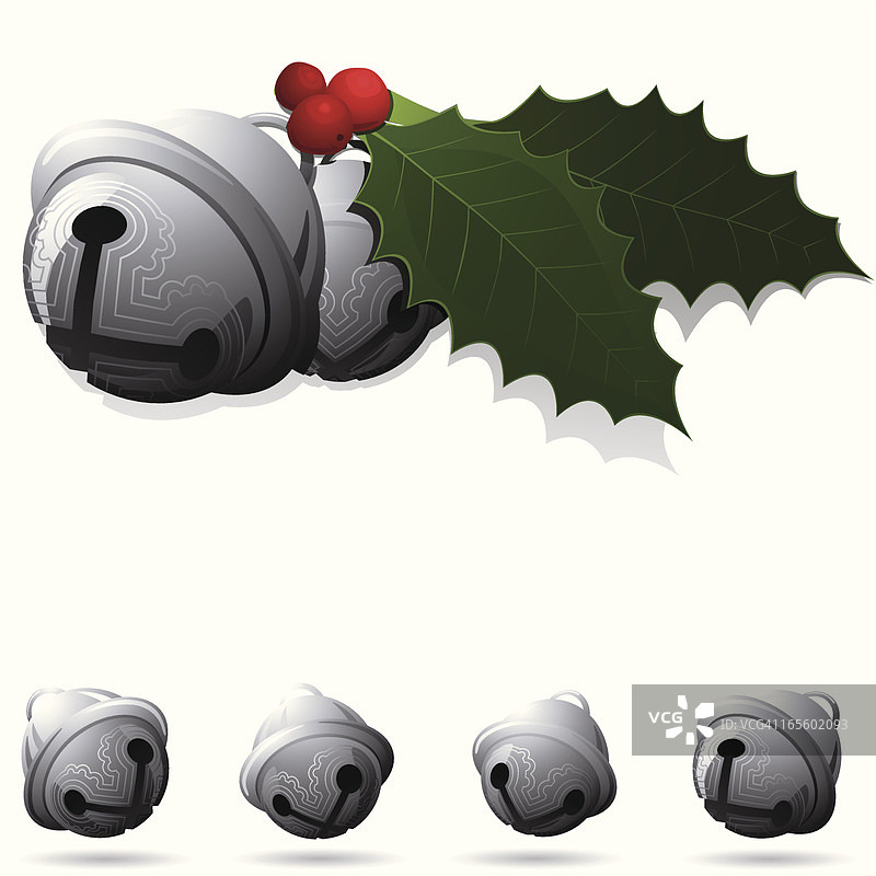 银色雪橇铃图片素材