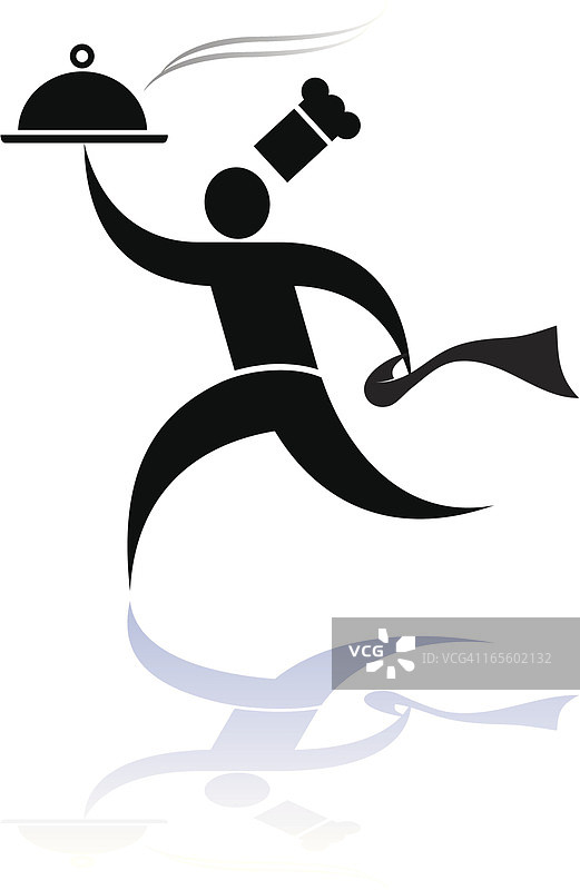 奔跑的厨师图片素材