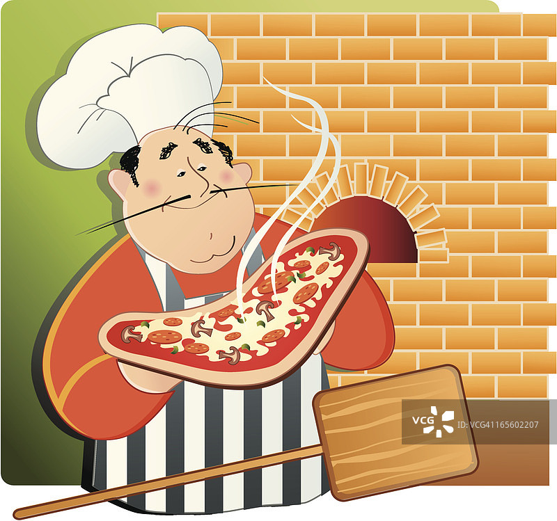 砖炉披萨厨师图片素材
