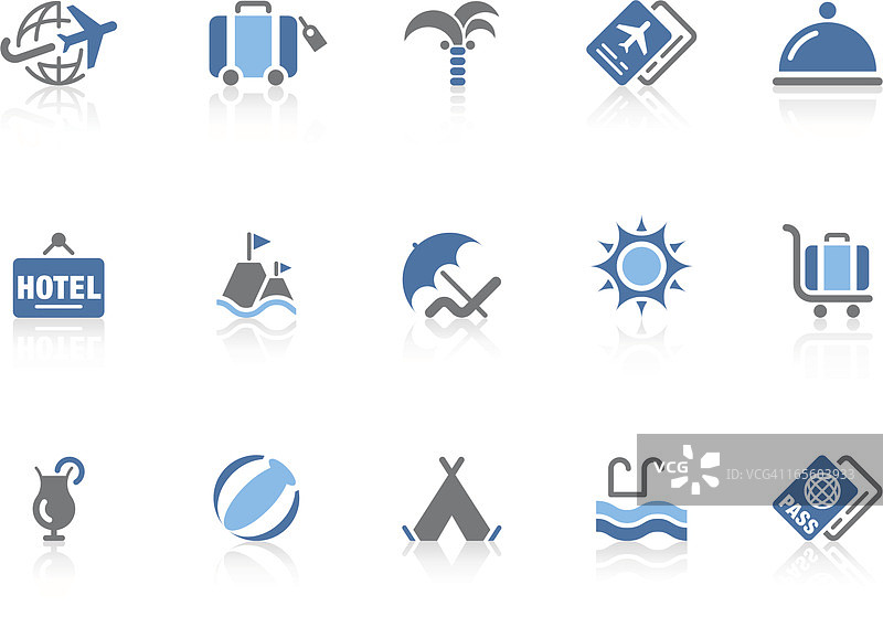 旅行和度假图标 | 天蓝色系列图片素材