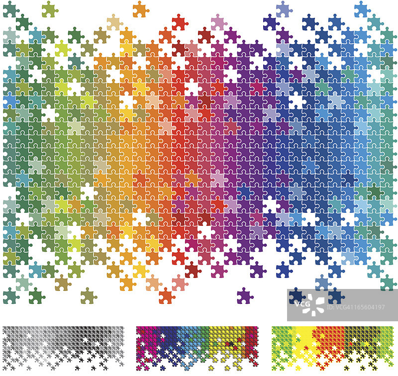 彩虹拼图图片素材