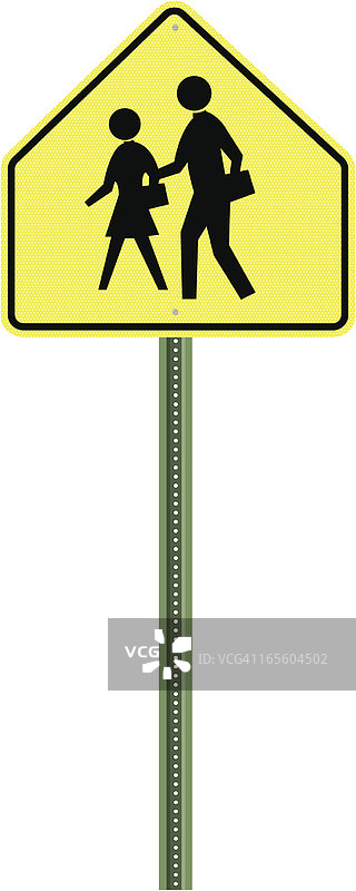 学校区域人行横道标志图片素材