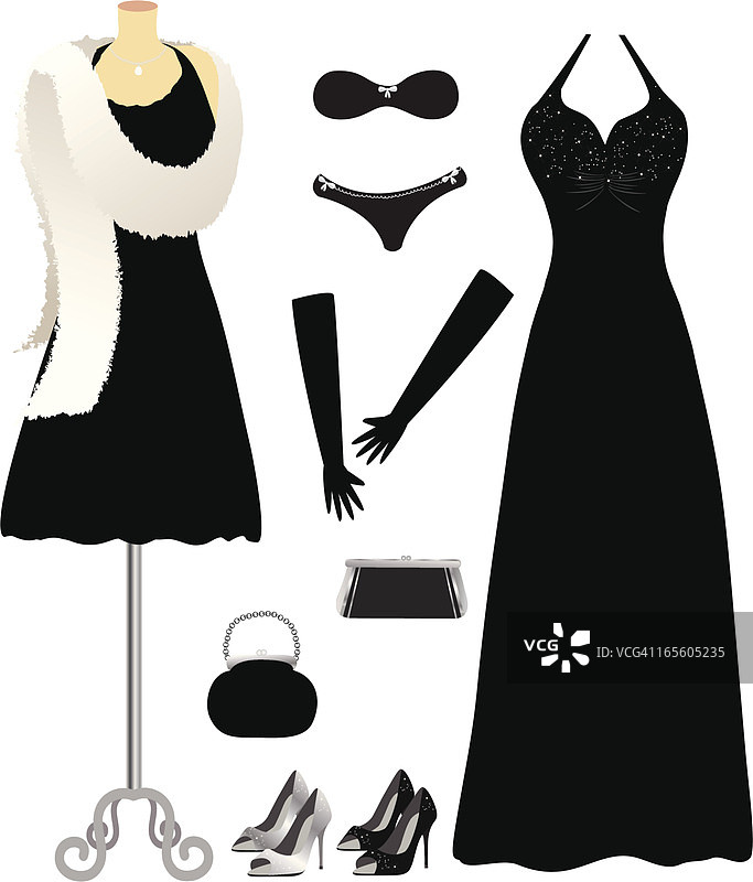 女士黑色正装全套设计图图片素材