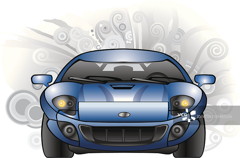 蓝色跑车图片素材