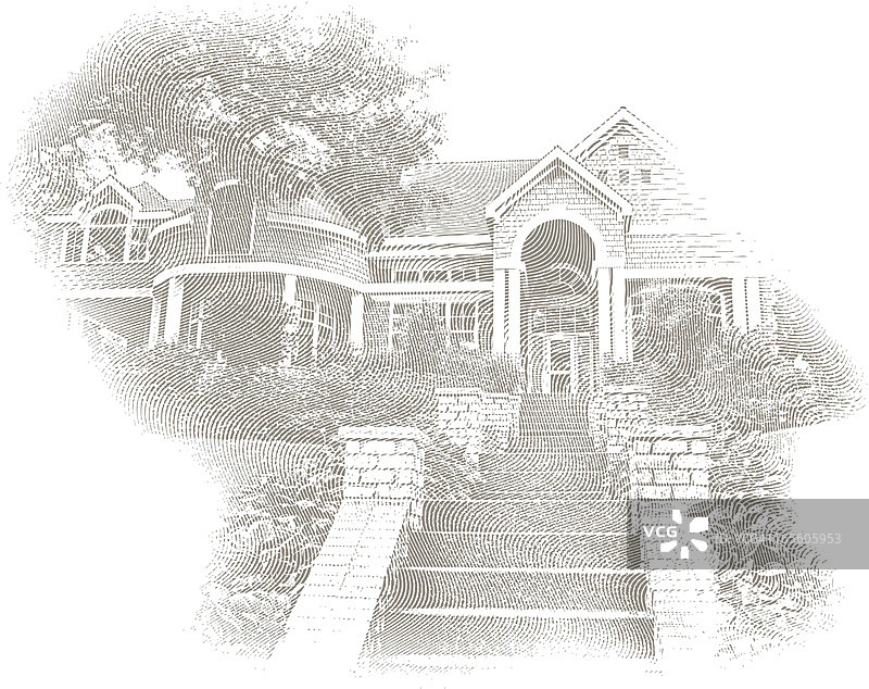 房屋、楼梯和拱门雕刻图片素材