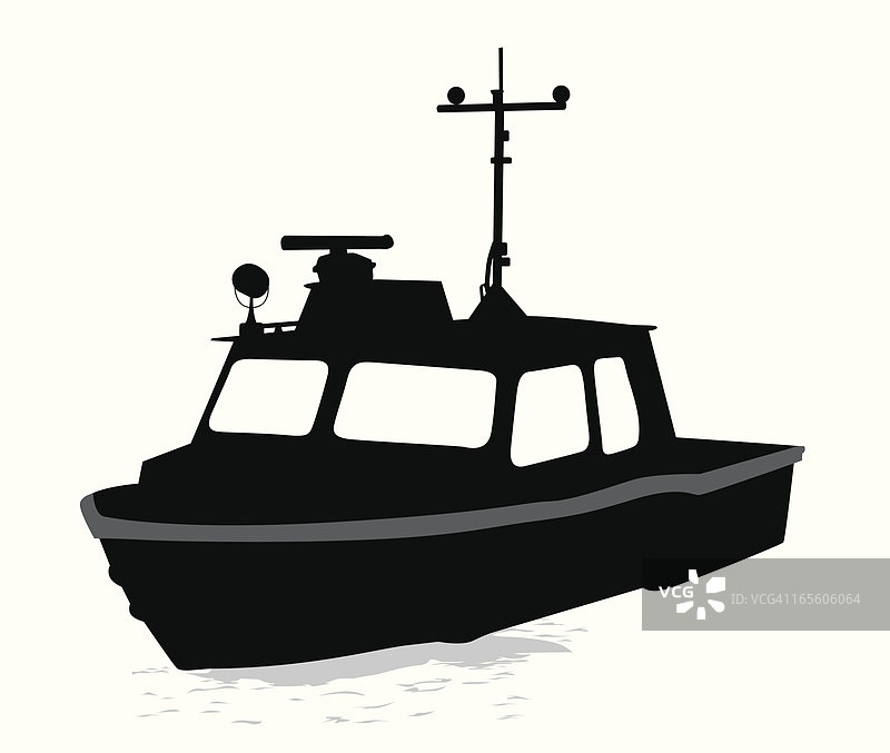 工作船矢量剪影图片素材