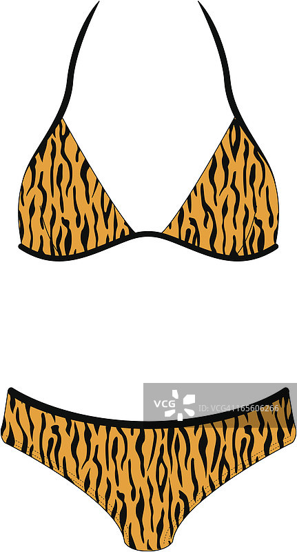 虎纹比基尼泳衣图片素材