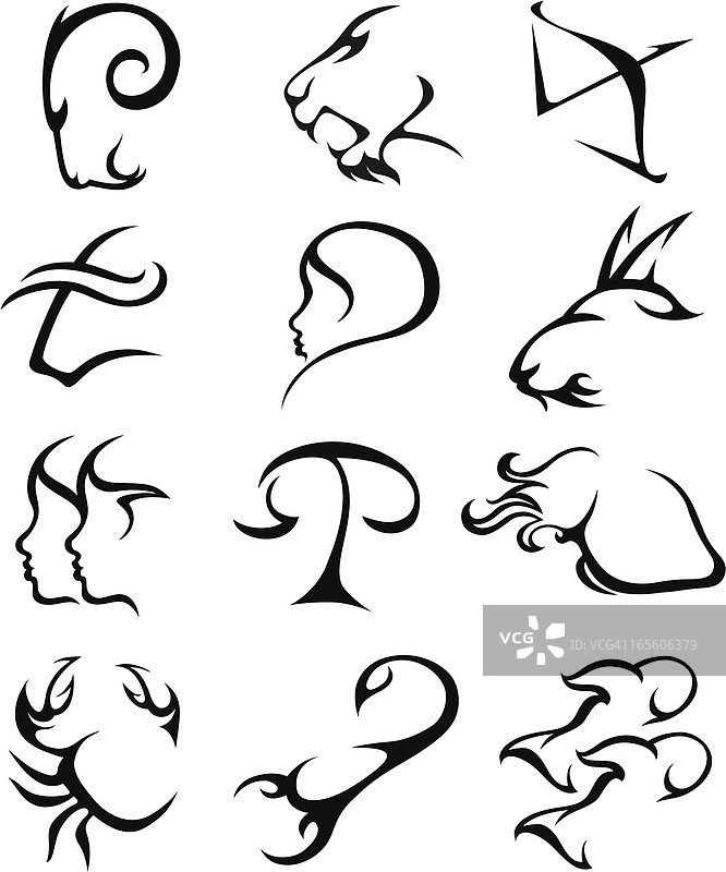 十二生肖轮廓图片素材