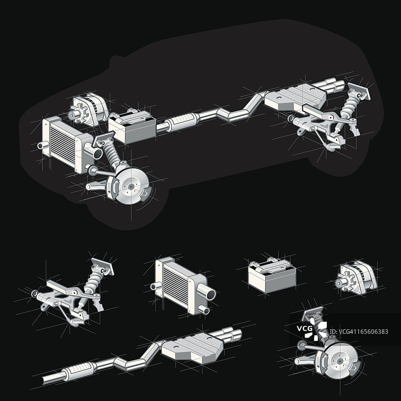 带银色汽车零件的车辆部件图片素材