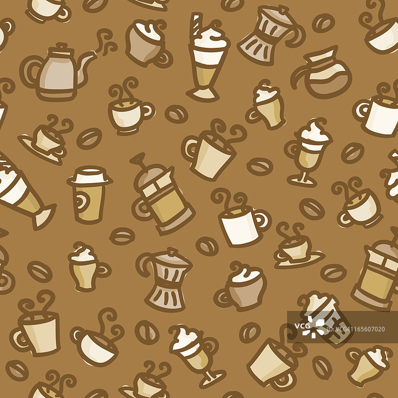 无缝咖啡配色图案图片素材