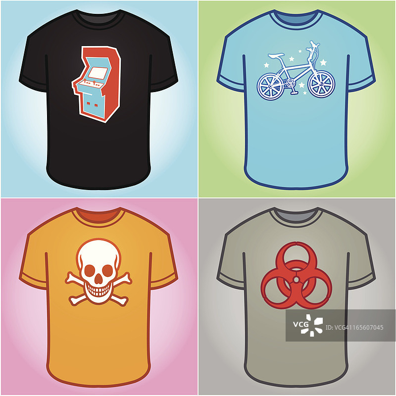 复古T恤合集图片素材