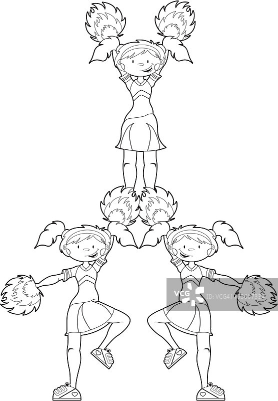 啦啦队金字塔队形图片素材