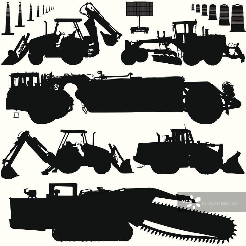 建筑设备轮廓剪影合集图片素材