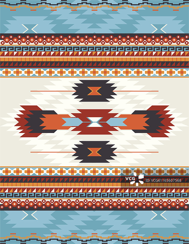 美洲原住民、阿兹特克、玛雅图案地毯图片素材