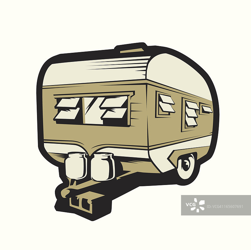 老式露营拖车图片素材