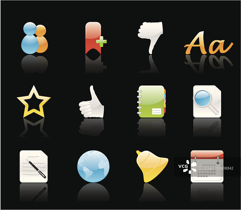 光面图标 - 社交网络图片素材