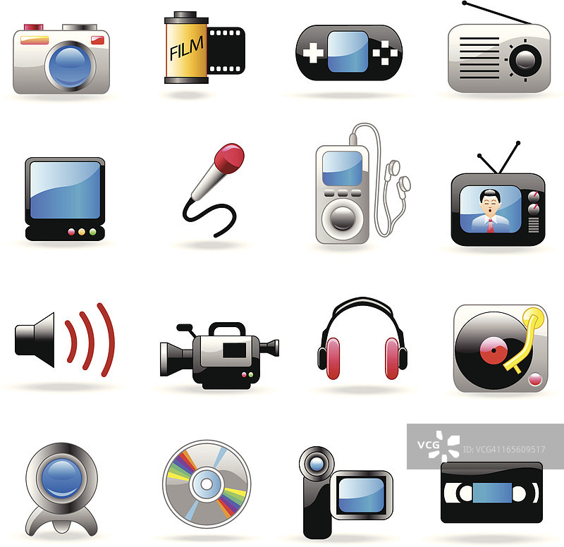 多媒体图标图片素材
