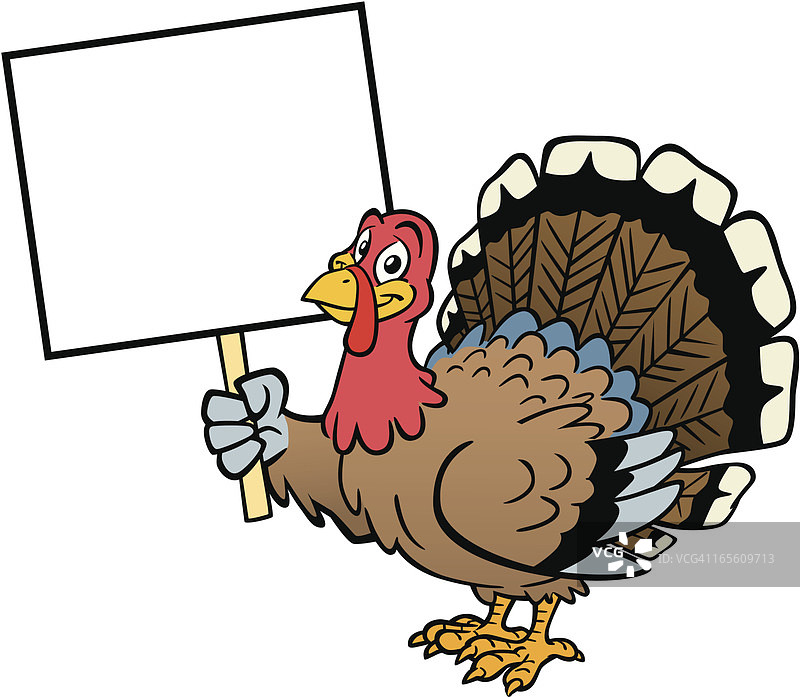 拿着标志的火鸡图片素材