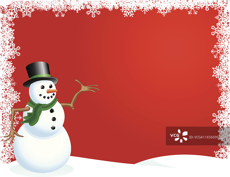 雪人问候图片素材