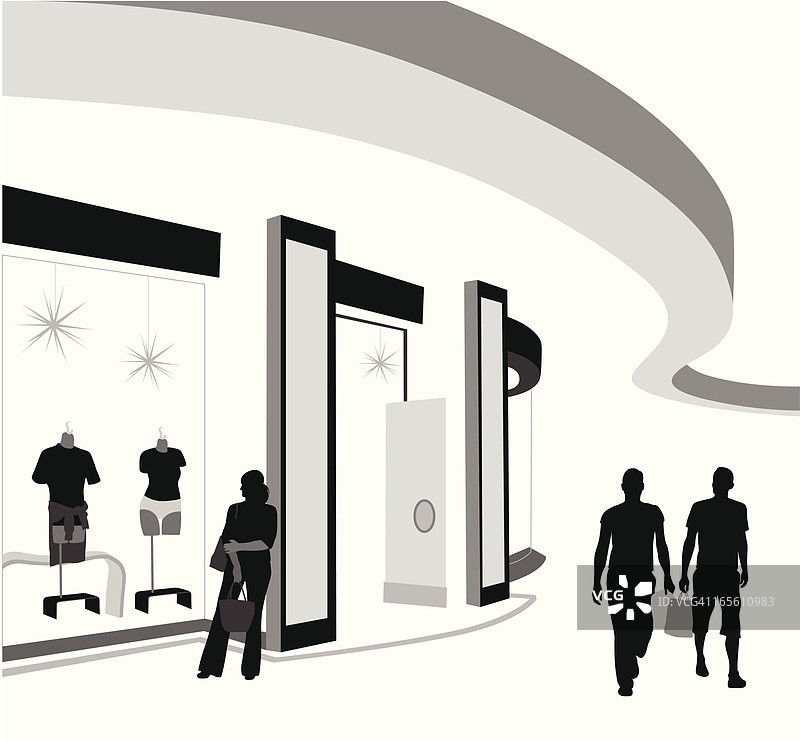 购物狂潮矢量剪影图片素材