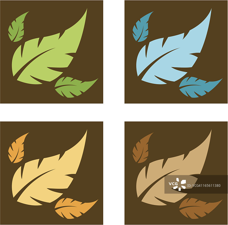 简约树叶图标图片素材