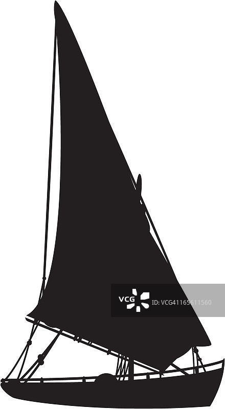 小型帆船轮廓图片素材