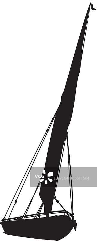 小型帆船轮廓图片素材