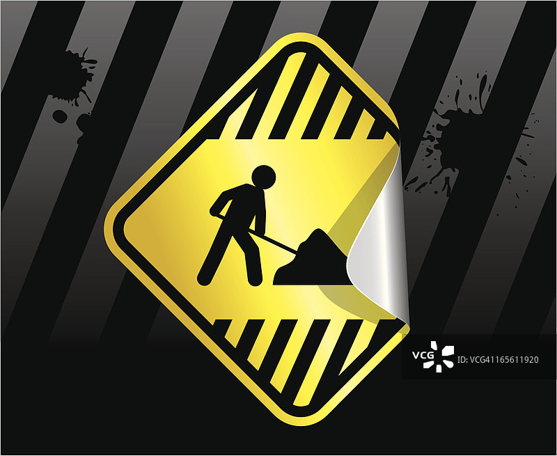 施工中贴纸图片素材