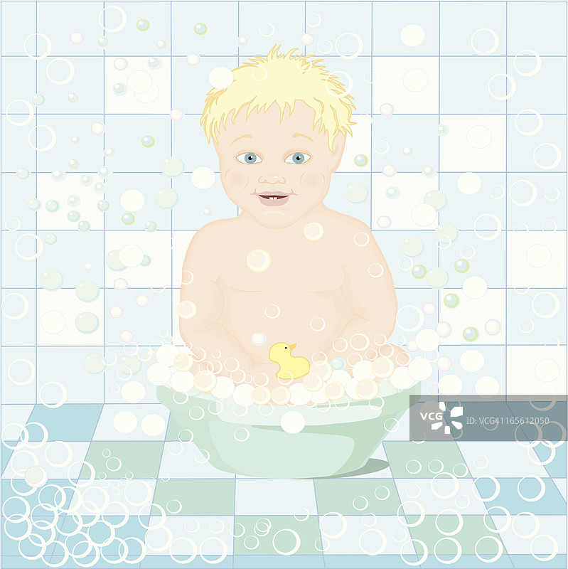 在泡泡里的男孩图片素材