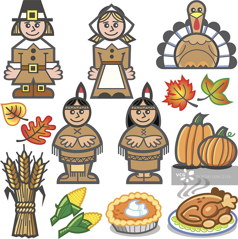 感恩节图标合集图片素材