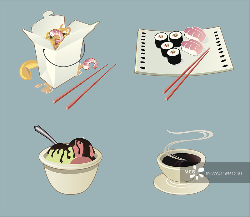 亚洲美食图标图片素材