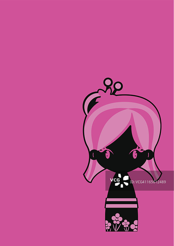 抽象艺伎剪影图片素材