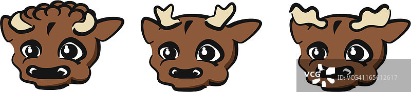 动物宝宝 - 美洲野牛、鹿和驼鹿图片素材