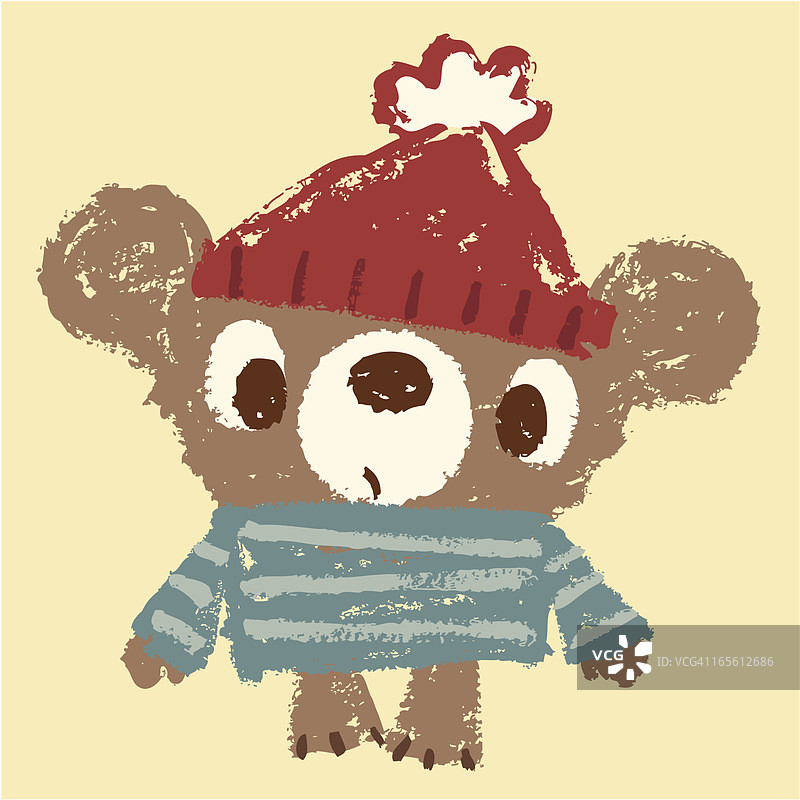 思考的熊的草图图片素材