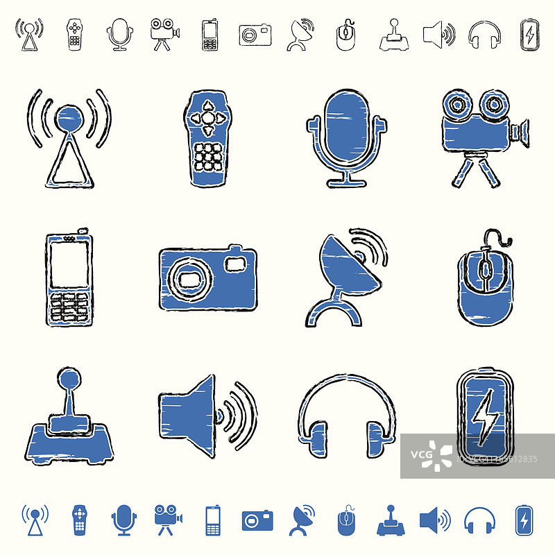 蓝色设备图标图片素材