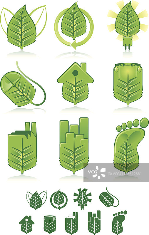 绿叶图标图片素材